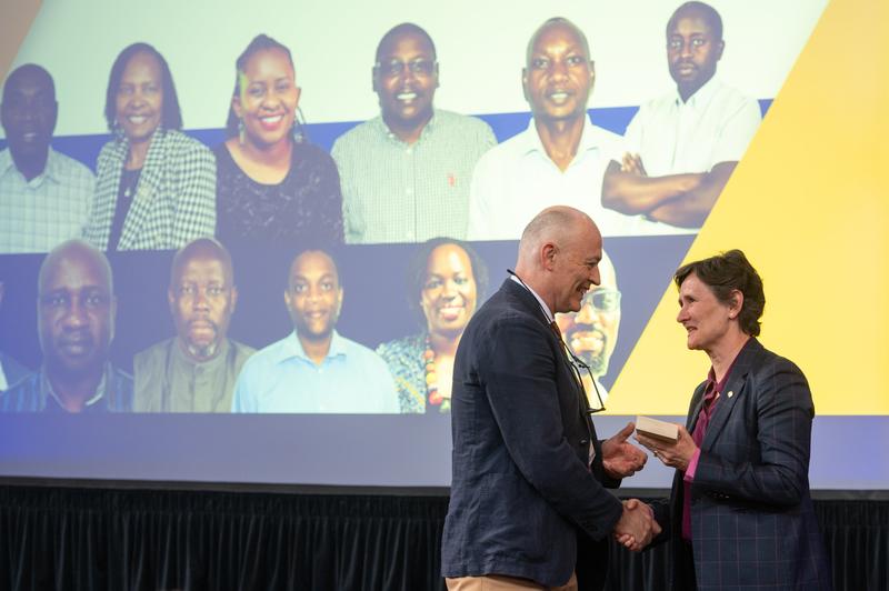 Professor Mike English collects award for Engaging Stakeholders to build a Kenyan learning health system Professor Mike English collects award for Engaging Stakeholders to build a Kenyan learning health system